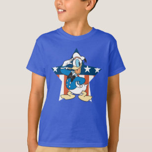 Donald Duck   Salute with Patriotic Star T-Shirt