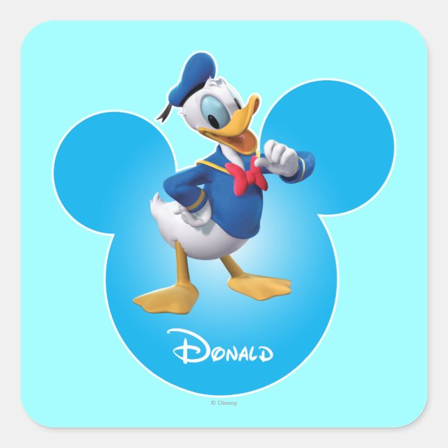 Donald Duck Square Sticker (Front)