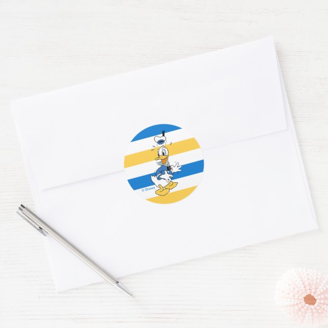 Donald Duck Surprise Classic Round Sticker (Envelope)
