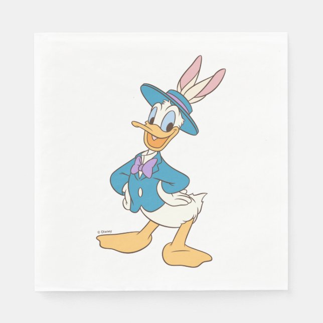 Donald Duck with Easter Bunny Ears Napkin (Front)