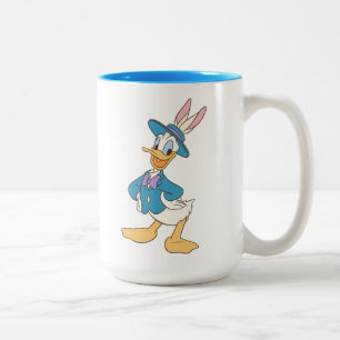 Donald Duck with Easter Bunny Ears Two-Tone Coffee Mug