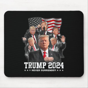 Donald J Trump 2024 Never Surrender Mouse Pad