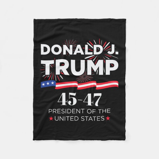 Donald J. Trump 45 47 President Inauguration Day 2 Fleece Blanket (Front)