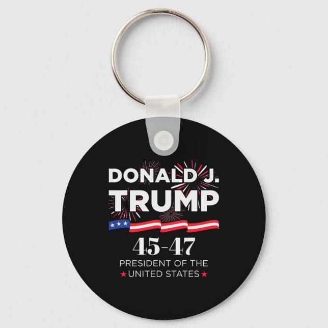 Donald J. Trump 45 47 President Inauguration Day 2 Keychain (Front)