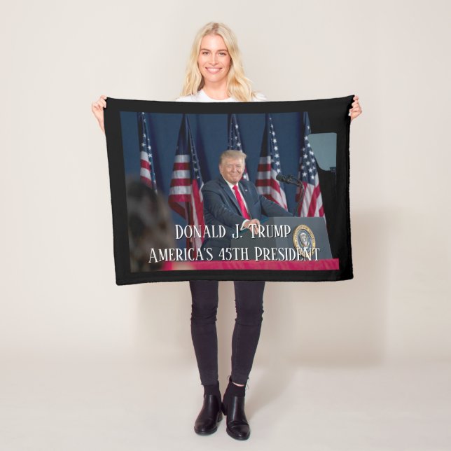 Donald J. Trump 45th President Keepsake Fleece Blanket (In Situ)