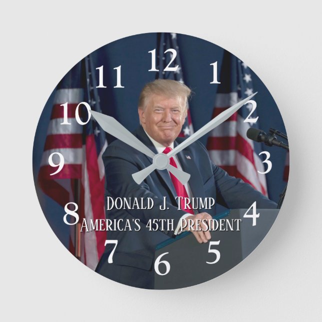 Donald J. Trump 45th President Keepsake Round Clock (Front)