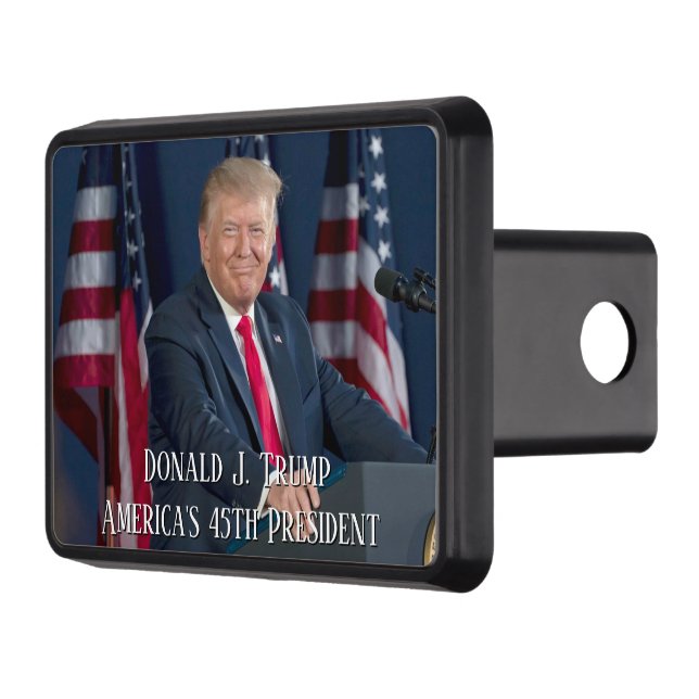 Donald J. Trump 45th President Keepsake Trailer Hitch Cover (Left)