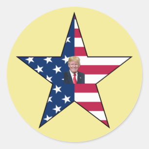 Donald J. Trump~President ~US Flag  ~Star ~ MAGA ~ Classic Round Sticker