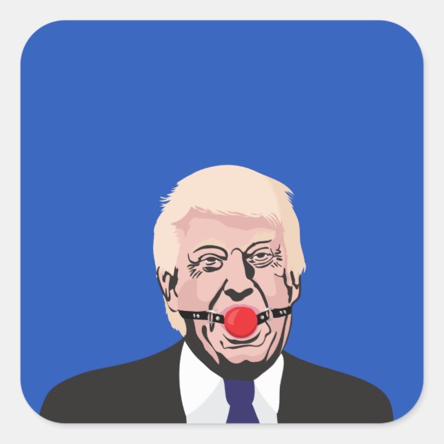 Donald J. Trump with gag - add your own text Square Sticker (Front)