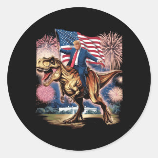 Donald President T Rex Dinosaur White House Classic Round Sticker