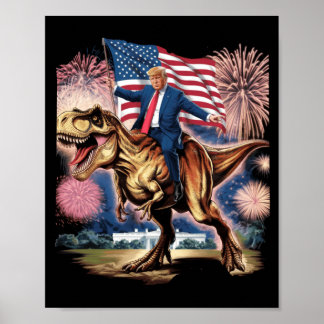 Donald President T Rex Dinosaur White House Poster