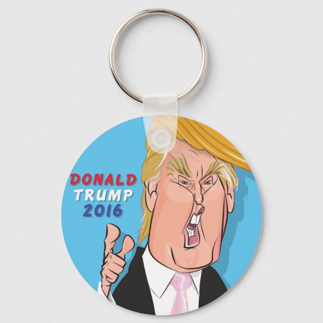Donald Trump 2016 Cartoon Keychain (Front)