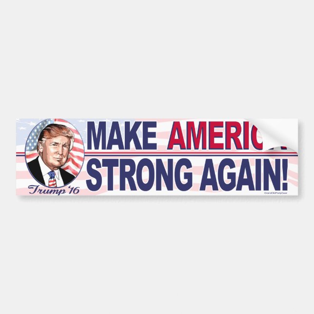 Donald Trump 2016 Portrait Gear Bumper Sticker (Front)