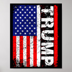 Donald Trump 2020 Vintage Usa Flag T Shirts Poster
