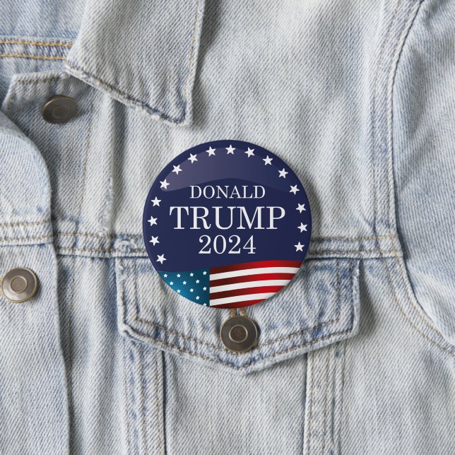 Donald Trump 2024 3 Inch Round Button (In Situ)