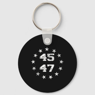 Donald Trump 2024 45 47 American Flag 4th Of July Keychain