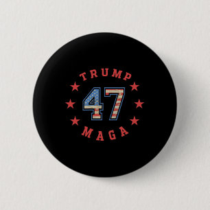 Donald Trump 2024 45 47 Mega Vintage American Flag 2 Inch Round Button