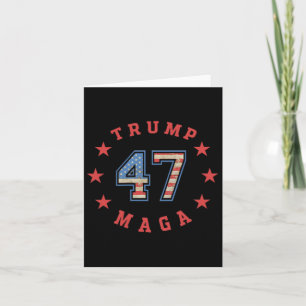 Donald Trump 2024 45 47 Mega Vintage American Flag Card