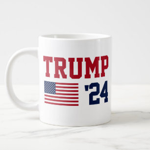 Donald Trump 2024 American Flag Large Coffee Mug