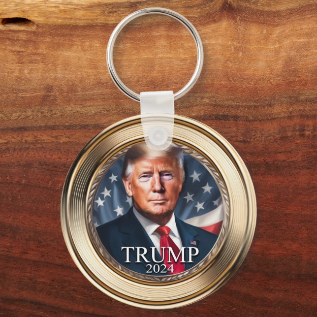 Donald Trump 2024 Campaign Faux Gold Keychain (Front)