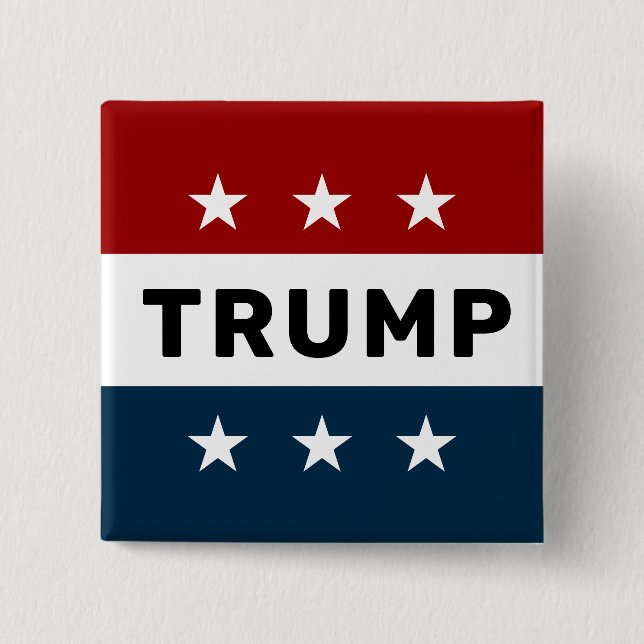 Donald Trump 2024 Classic Star Pinback 2 Inch Square Button (Front)