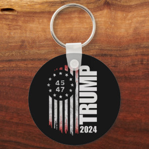 Donald Trump 2024 Election Vote 45 47 American Keychain