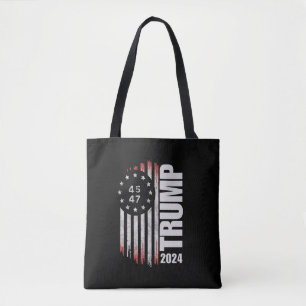 Donald Trump 2024 Election Vote 45 47 American Tote Bag