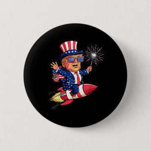 Donald Trump 2024 Happy 4th Of July Trump American 2 Inch Round Button