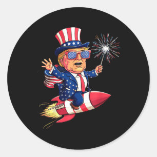 Donald Trump 2024 Happy 4th Of July Trump American Classic Round Sticker