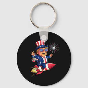 Donald Trump 2024 Happy 4th Of July Trump American Keychain