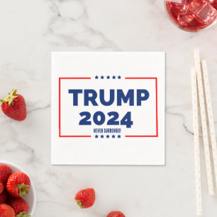 Donald Trump 2024 Never Surrender Napkin