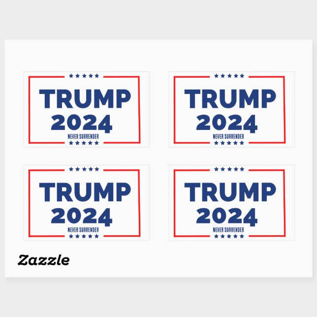 Donald Trump 2024 Never Surrender Sticker (Sheet)