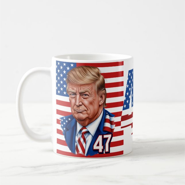 Donald Trump 2024 Presidential 47 Winner Coffee Mug (Left)