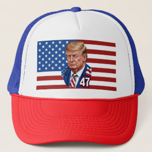 Donald Trump 2024 Presidential 47 Winner Trucker Hat