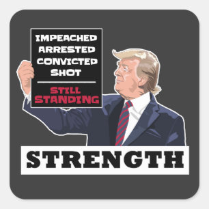 Donald Trump 2024 Presidential Strength Winning Square Sticker
