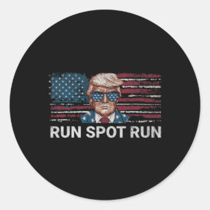 Donald Trump 2024 Run Spot Run Funny Republican Pa Classic Round Sticker