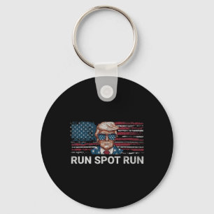 Donald Trump 2024 Run Spot Run Funny Republican Pa Keychain