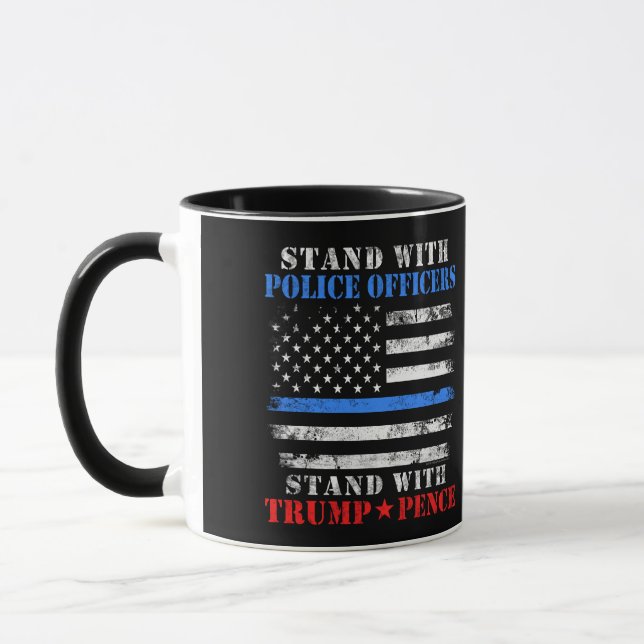 Donald Trump 2024 Stand with Police Officers Mug (Left)