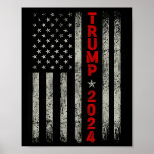 Donald Trump 2024 Take America Back American Flag  Poster