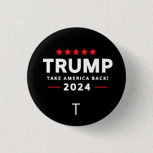 Donald Trump 2024 Take America Back Election  1 Inch Round Button