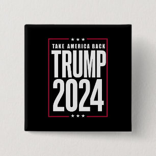 Donald Trump 2024 Take America Back Election 2 Inch Square Button
