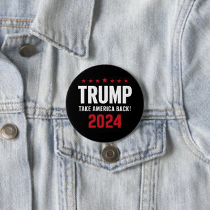 Donald Trump 2024 Take America Back Election 3 Inch Round Button