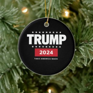 Donald Trump 2024 Take America Back Election Ceramic Ornament