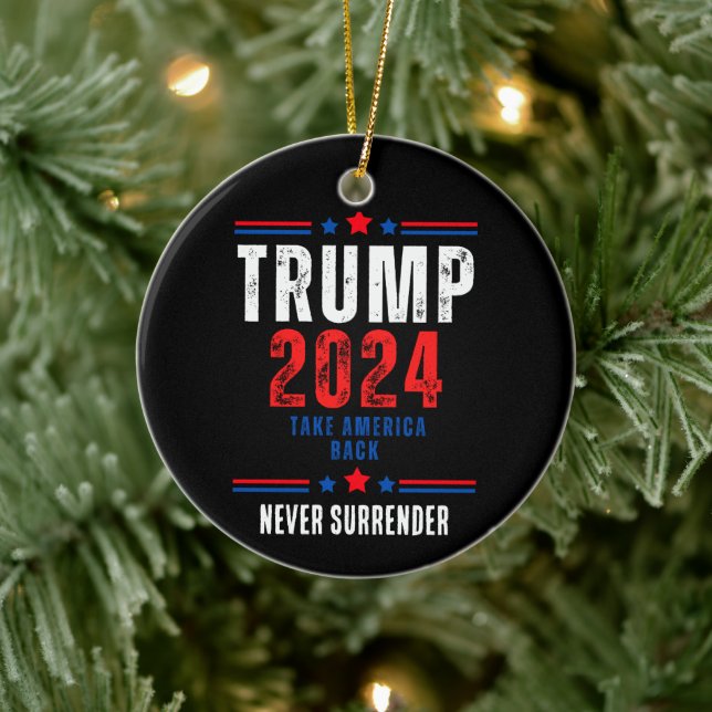 Donald Trump 2024 Take America Back Election  Ceramic Ornament (Tree)
