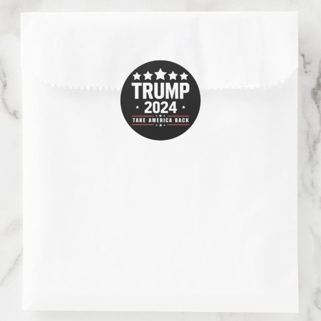 Donald Trump 2024 Take America Back Election  Classic Round Sticker (Bag)