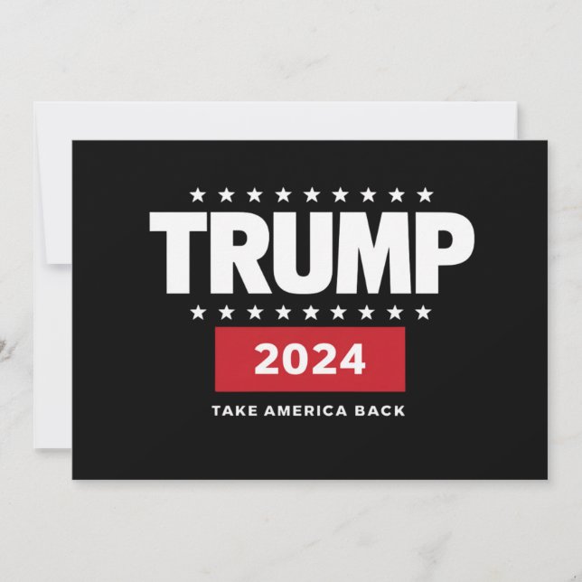 Donald Trump 2024 Take America Back Election  Invitation (Front)