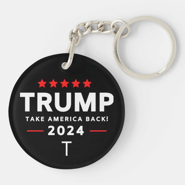 Donald Trump 2024 Take America Back Election  Keychain (Back)