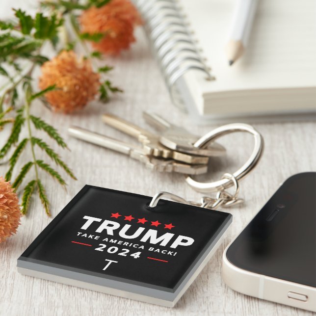 Donald Trump 2024 Take America Back Election  Keychain (Front Right)