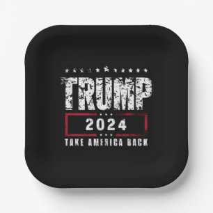 Donald Trump 2024 Take America Back Election  Paper Plate