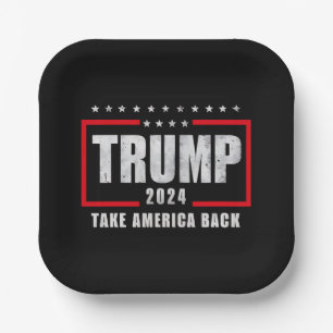 Donald Trump 2024 Take America Back Election Paper Plate